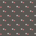 Seamless pattern of connected heart and footprint Royalty Free Stock Photo